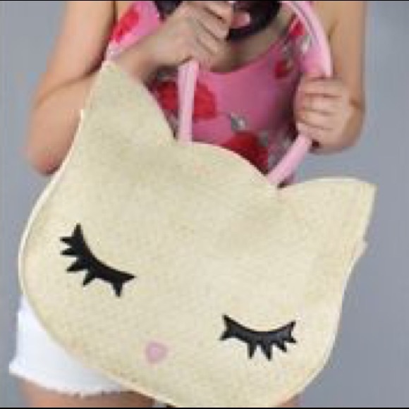 Betsey Johnson Handbags - TODAY ONLY Betsey Johnson Cat Face Straw Tote Bag